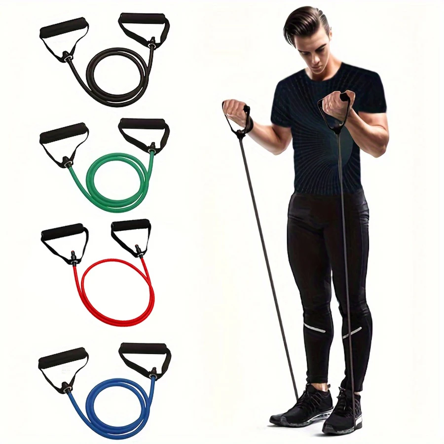 1pc 4-Level Resistance Bands with Handles for Home Workouts and Strength Training - Perfect for Yoga, Pilates,and fitness equipm photo 1
