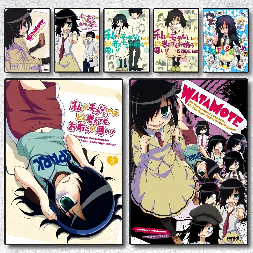 Anime W-Watamote Kuroki Tomoko Painting Calligraphy Canvas Poster Wall Art interior Hallway Home Decoration Holiday Gifts photo 1