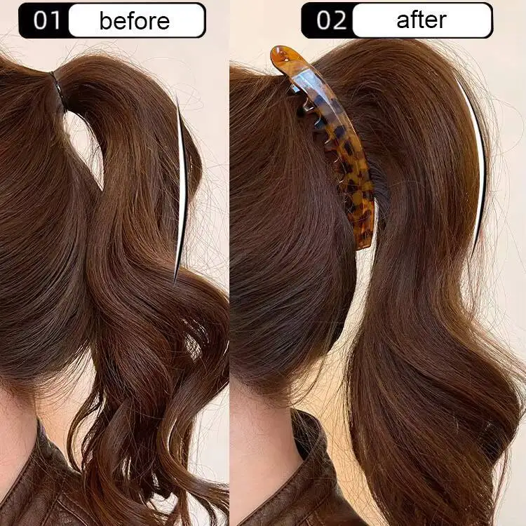 Tortoiseshell Banana Hair Clip Fish Shaped Hairpin For Women Hair Accessories Hairgrips Twist Clamp Ponytail Barrettes Headwear photo 6