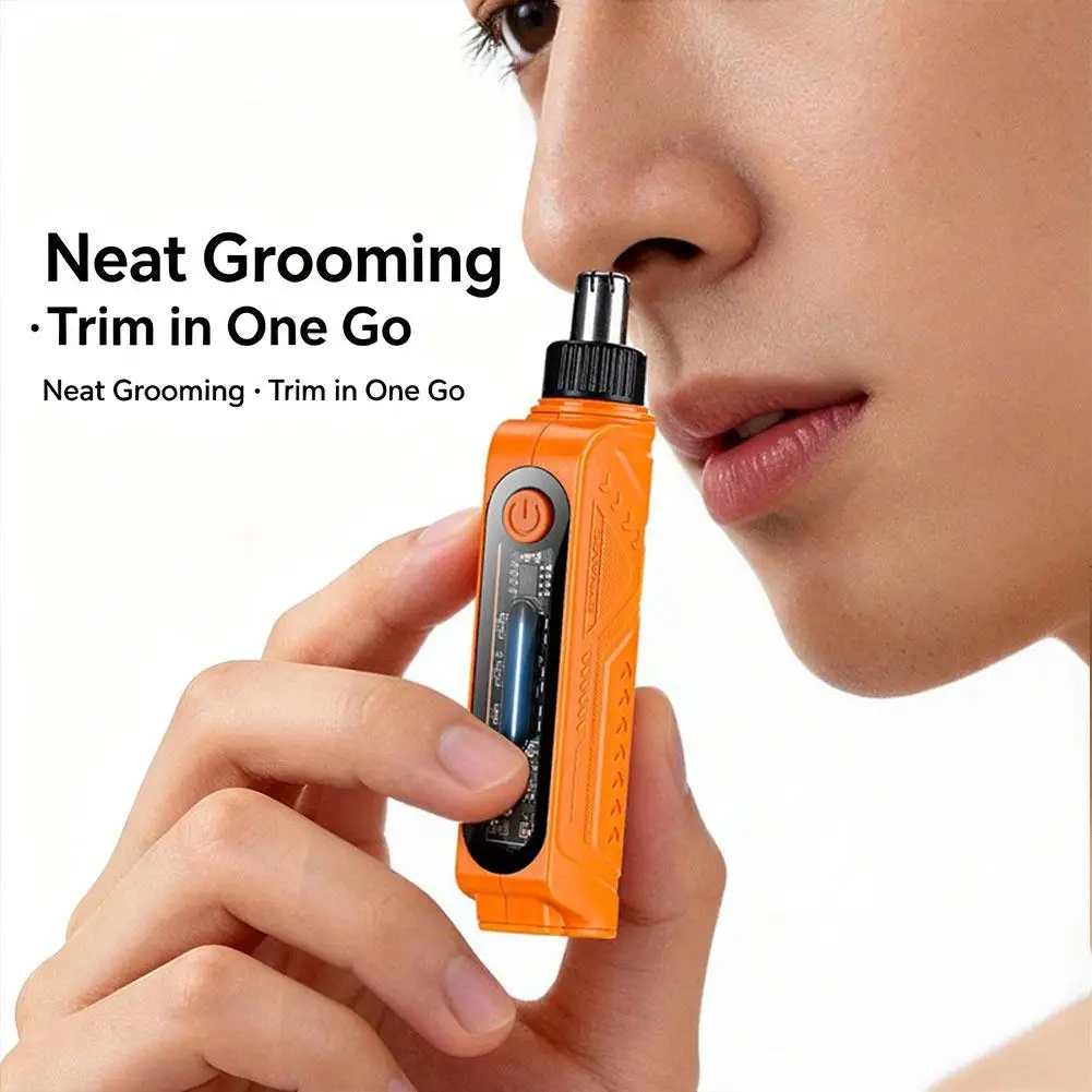 Rechargeable Nose Ear Hair Trimmer 360° Rotatable Anti‑Pinch Washable Detachable Head Type‑C Charging Portable Men Grooming Tool photo 1