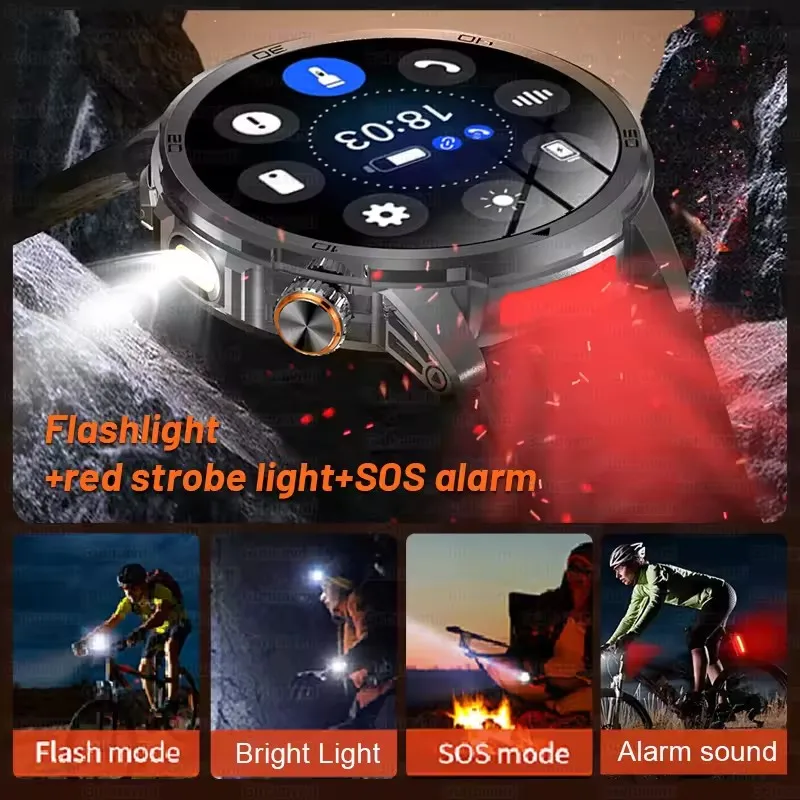 2026 Military T-Rex 3 Smart Watch Fitness Clock Men 466*466 AMOLED Screen 1000mAh Battery Flashlight Call Waterproof Smartwatchs photo 2