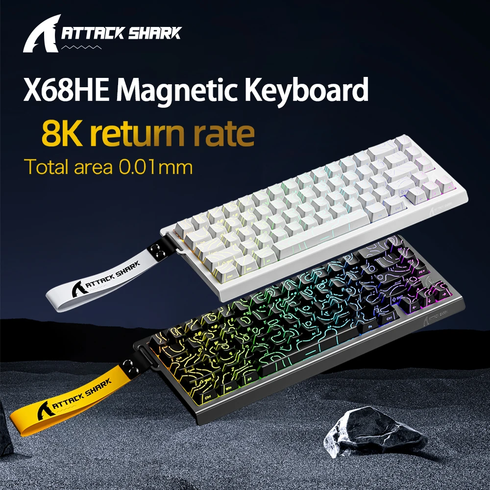 ATTACK SHARK X68HE X68Pro He Magnetic Mechanical Keyboard for Pro Gaming 0.01mm Rapid Trigg 8000Hz SOCD/Rs 0.125ms 128K Rate photo 1