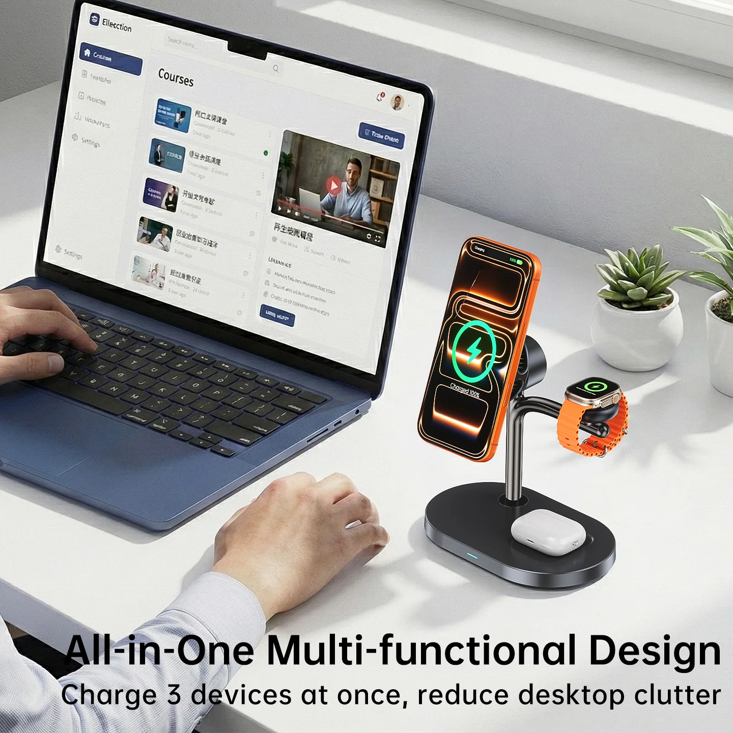 25W MagCold Wireless Charging Stand for iPhone 17 Galaxy S26, Qi2.2 Fast Charger Magnetic Cooling Dock for IWatch/Galaxy Watch 9 photo 5