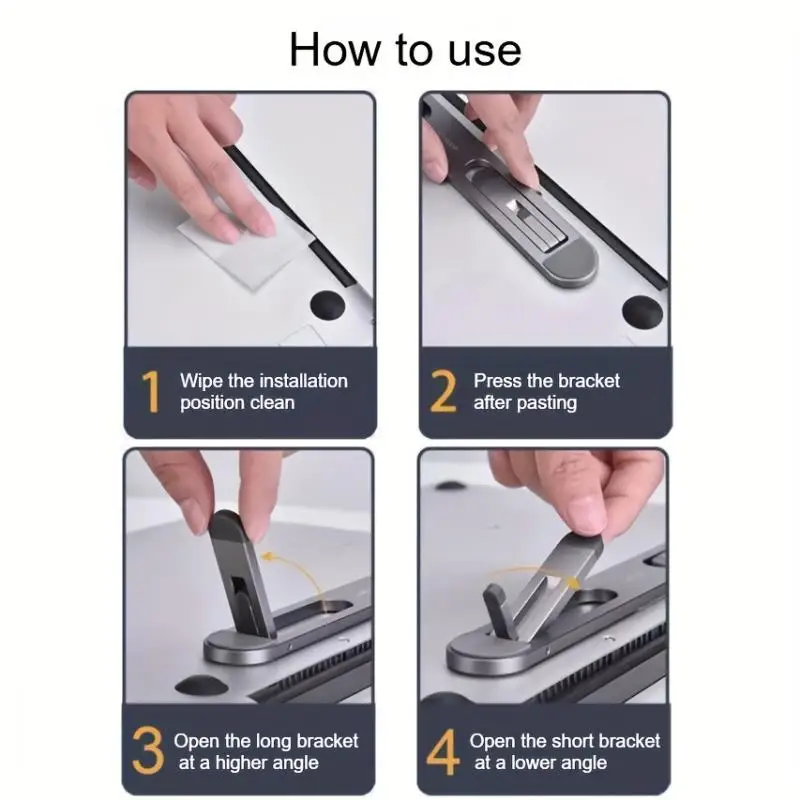 Adjustable And Foldable Laptop Stand,  Portable Notebook Riser, Adjustable Cooling Support for Desk Office Travel photo 3