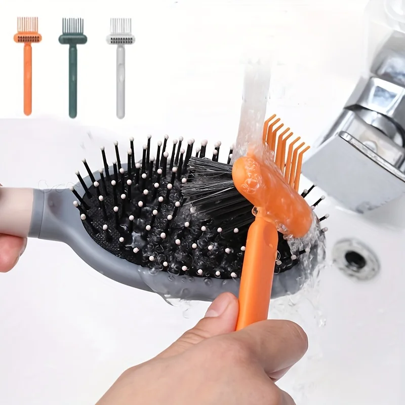 2In1 Comb Cleaning Brush Hairbrush Cleaner Rake Comb Embedded Tool Mini Hair Dirt Remover For Removing Hair Dust Home Salon Use photo 1