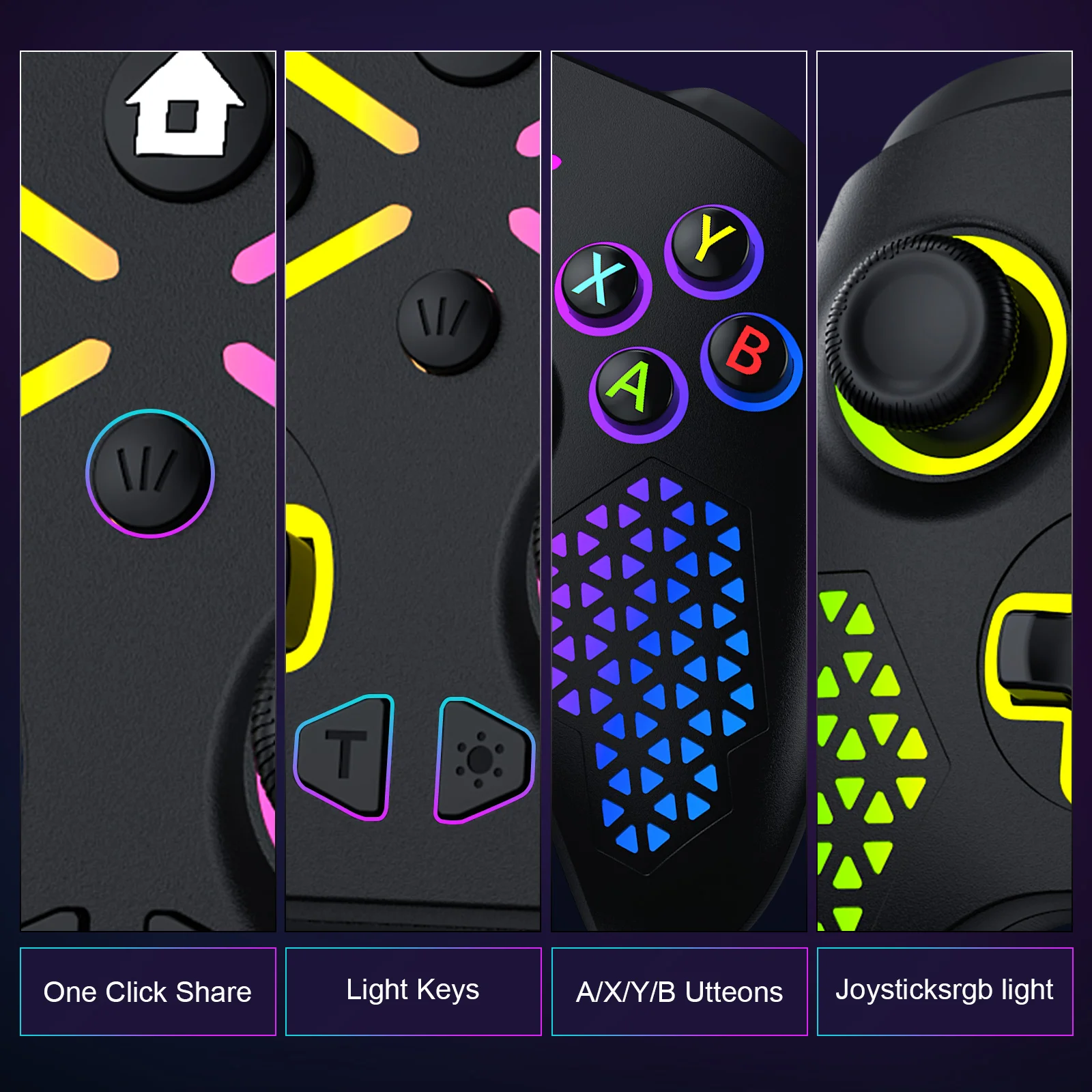 RGB Wireless For Xbox Controller Xbox One/xbox Series X/S/PC With 650mah Battery Gamepad Multi-Function Joystick Controller photo 3