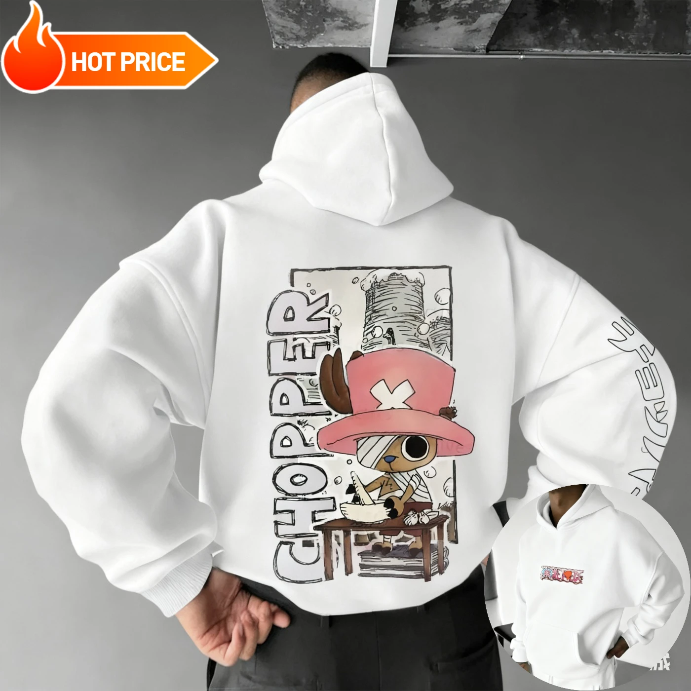 Chopper 2025 Harajuku Anime One Piece Streetwear Vintage Winter Oversized Hoodie Men Women Long-Sleeve Hooded Sweatshirt Top Y2k photo 3