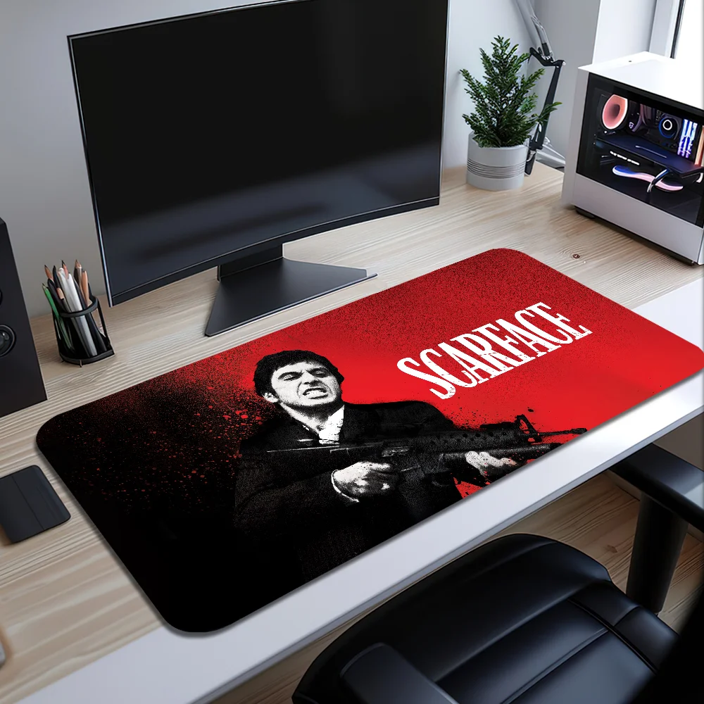 S-Scarface Tony Montana Mouse Pad Large Desk Mat Keyboard Ergonomic Office Rubber PC Non-slip Anti-fray Home Custom Best Price photo 1