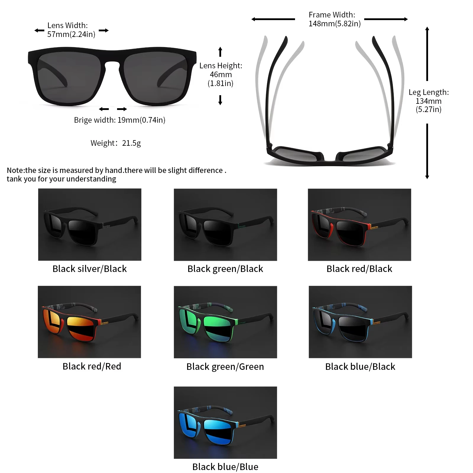 1-4PCS Men Classical Square Polarized Sports Sunglasses Lightweight PC Frame UV400 for Driving Fishing Cycling Unisex Durability photo 5