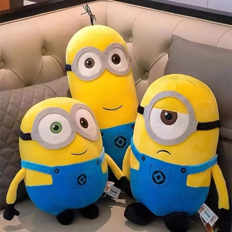 Cute Minions Movie Characters Yellow Plush Toys Bob Stuart In Jeans Soft Dolls Toys & Hobbies Christmas Birthday Gift 1pcs photo 1