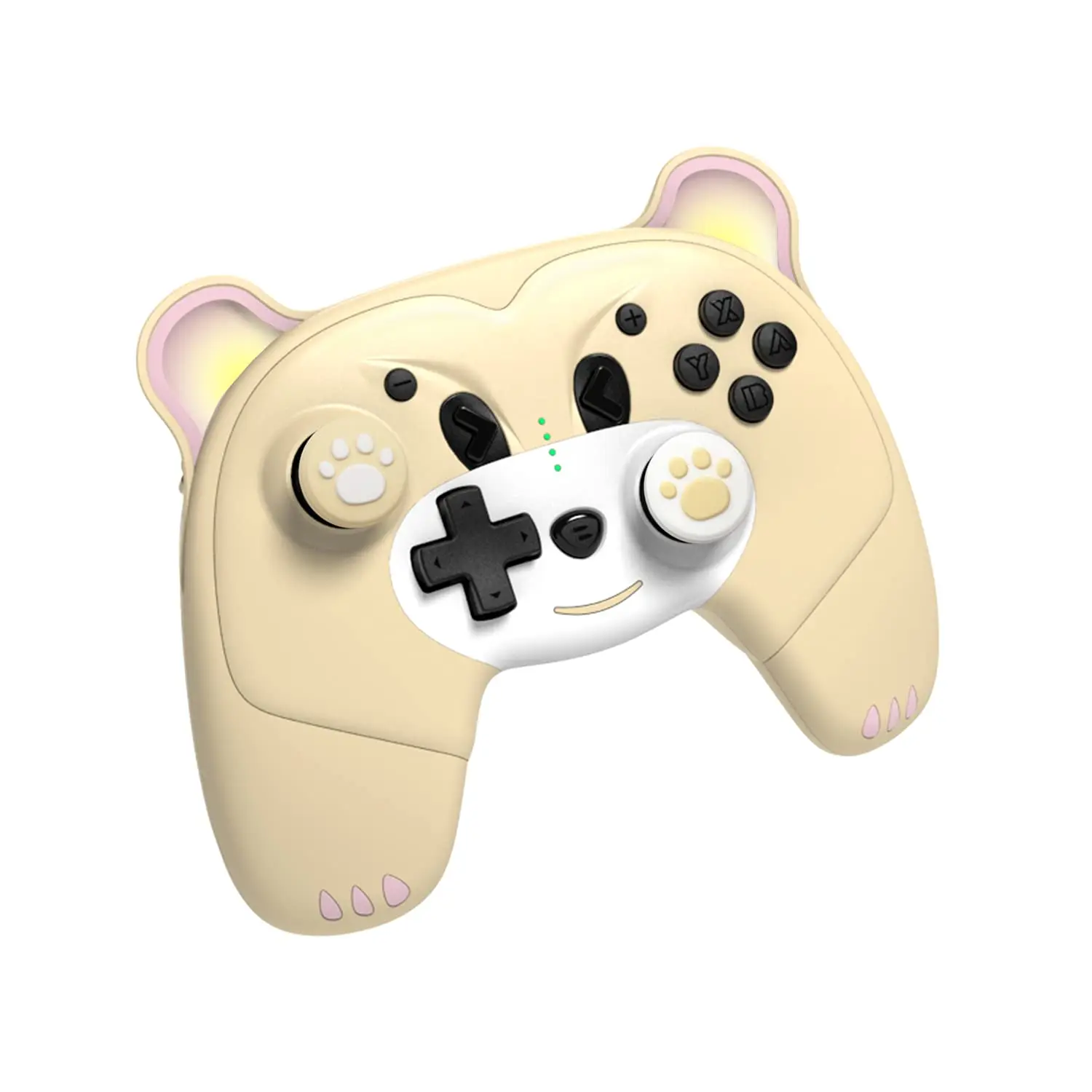 Wireless Controller for Nintendo Switch/Switch Lite, Cute Pro Controller with Macro, Wake-Up, Headphone Jack, Turbo, Motion, Vibration, Ergonomic and Breathing Light – Yellow photo 1