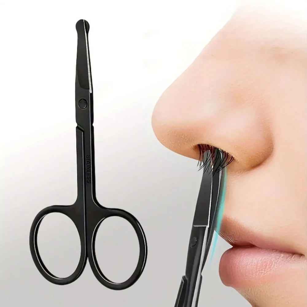 Precision Round Head Trimming Scissors - Nose Hair Grooming Trimming, Personal Cleaning Care Trimming Tools photo 1
