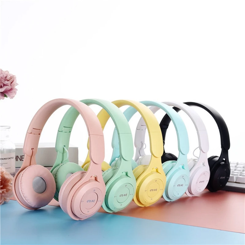 Y08 Wireless Bluetooth Headphone  Macaron Headphones Stereo Headband Gaming Headset with Mic Gamer Girl Gift for Mobile Tablet photo 1