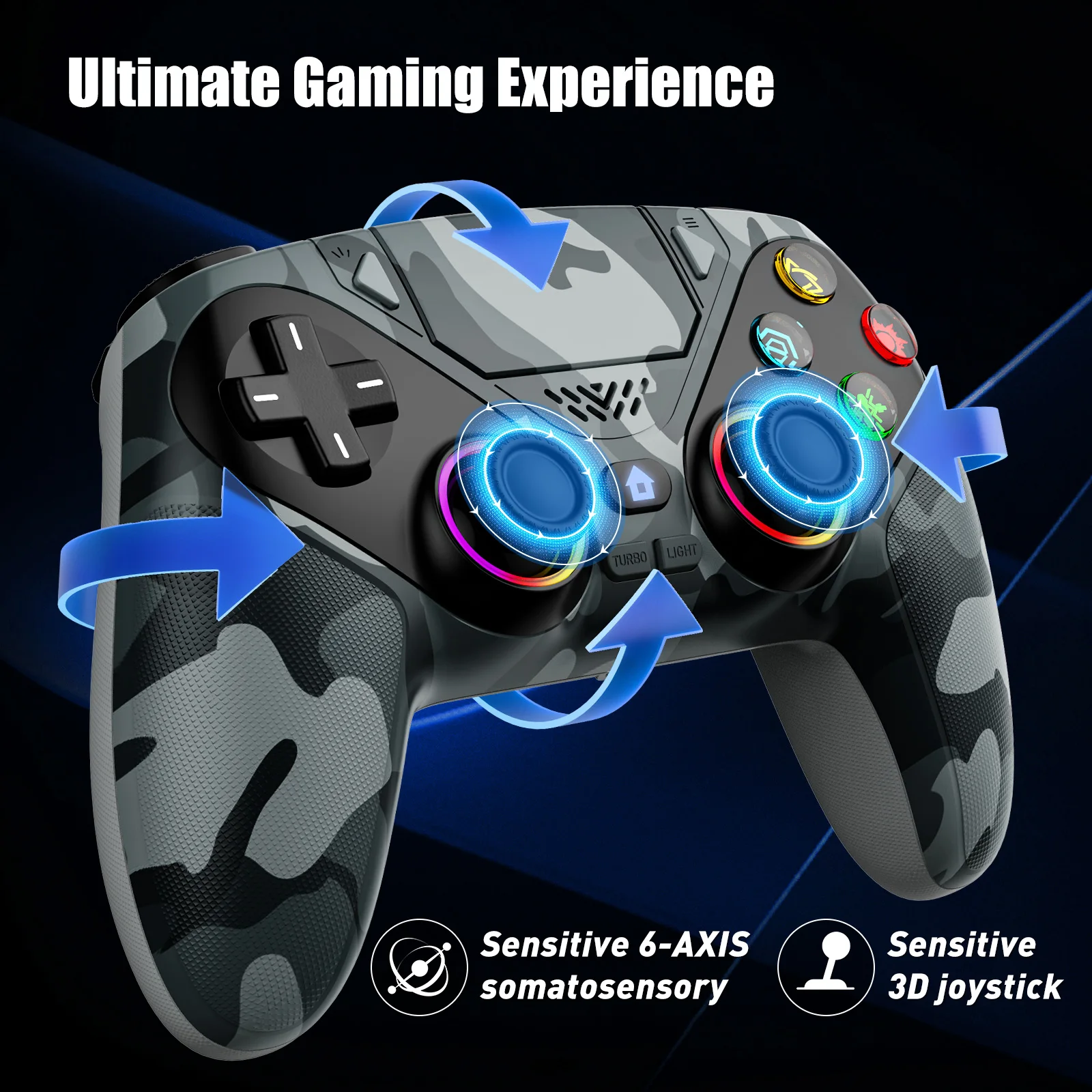 Controller For Playstation 5 PS5/PS5 Pro/Slim/PC,RGB Wireless Gamepad W/Hall Effect Trigger Marco/Turbo Anti-Drift Game Joystick photo 4