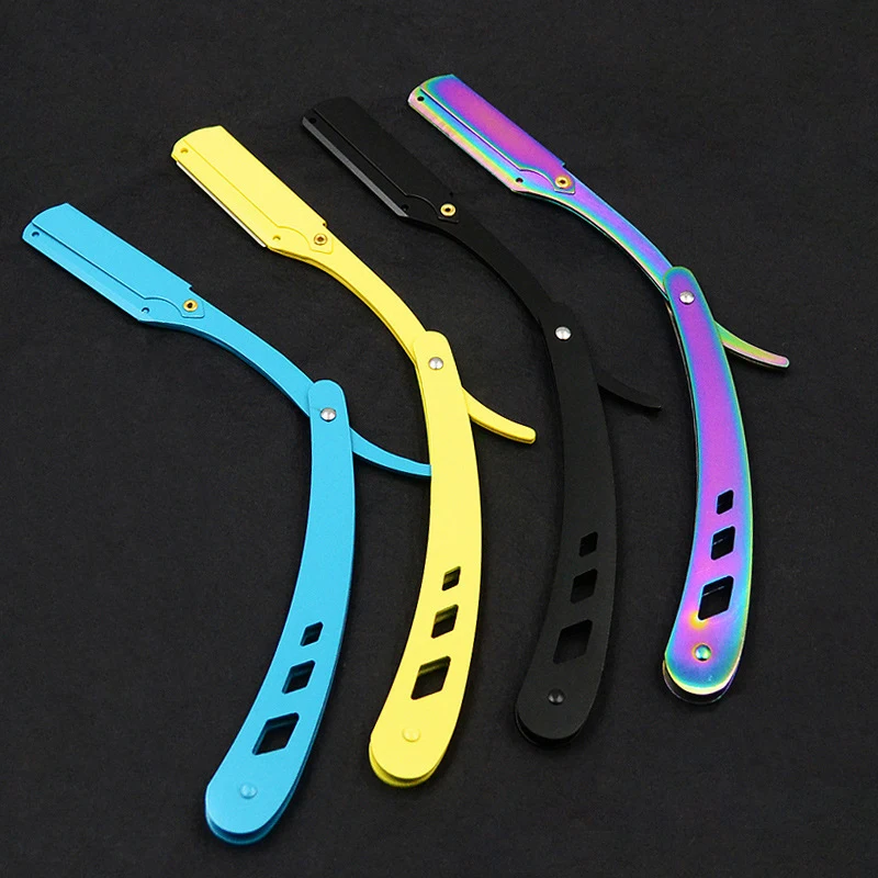 Men's Barber Shaving Razor Folding Knife Unisex Hair Removal Tool Eyebrow Knife ( Blades Not Included) photo 1