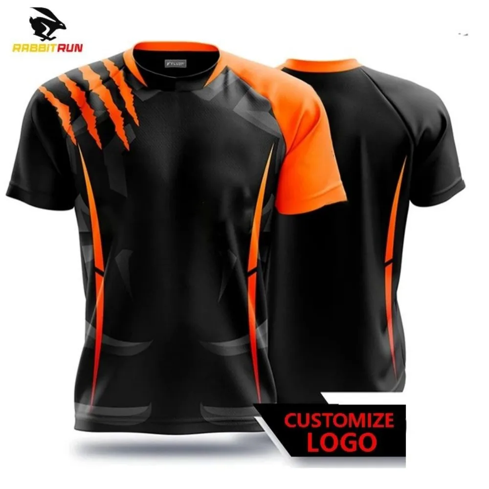 New men's breathable and comfortable T-shirt with striped printed pattern outdoor casual sports top photo 1