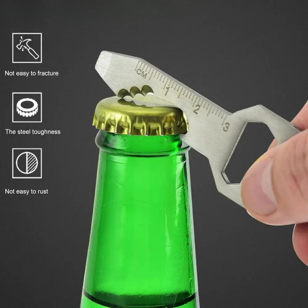 1PC Compact Outdoor Survival Bottle Opener Wrench Screwdriver Pocket EDC Multi Tool Keychain Outdoor Survival Gear Gadget photo 4