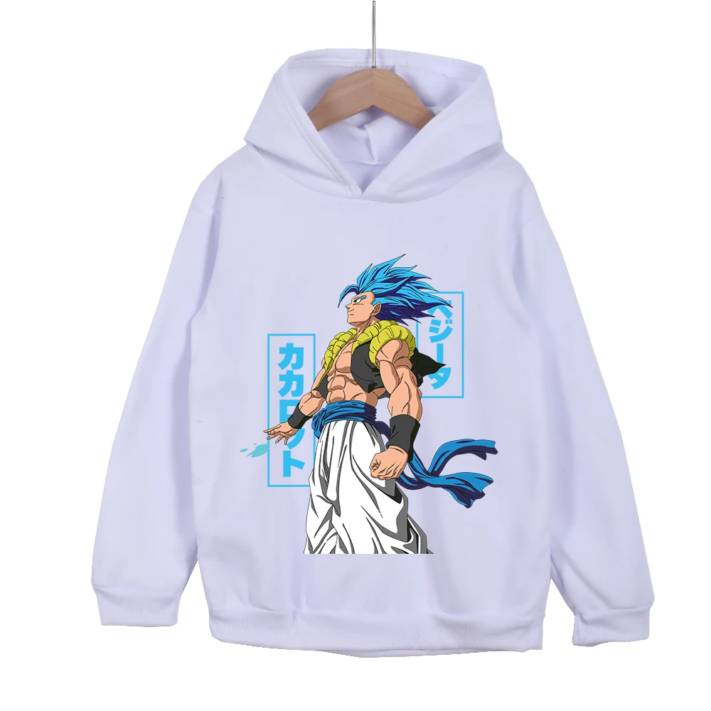Kids Dragon Ball Z Gogeta Printed Hoodie Cotton Tshirt Unisex Anime Cartoon Pullover for 100 160cm Children photo 1