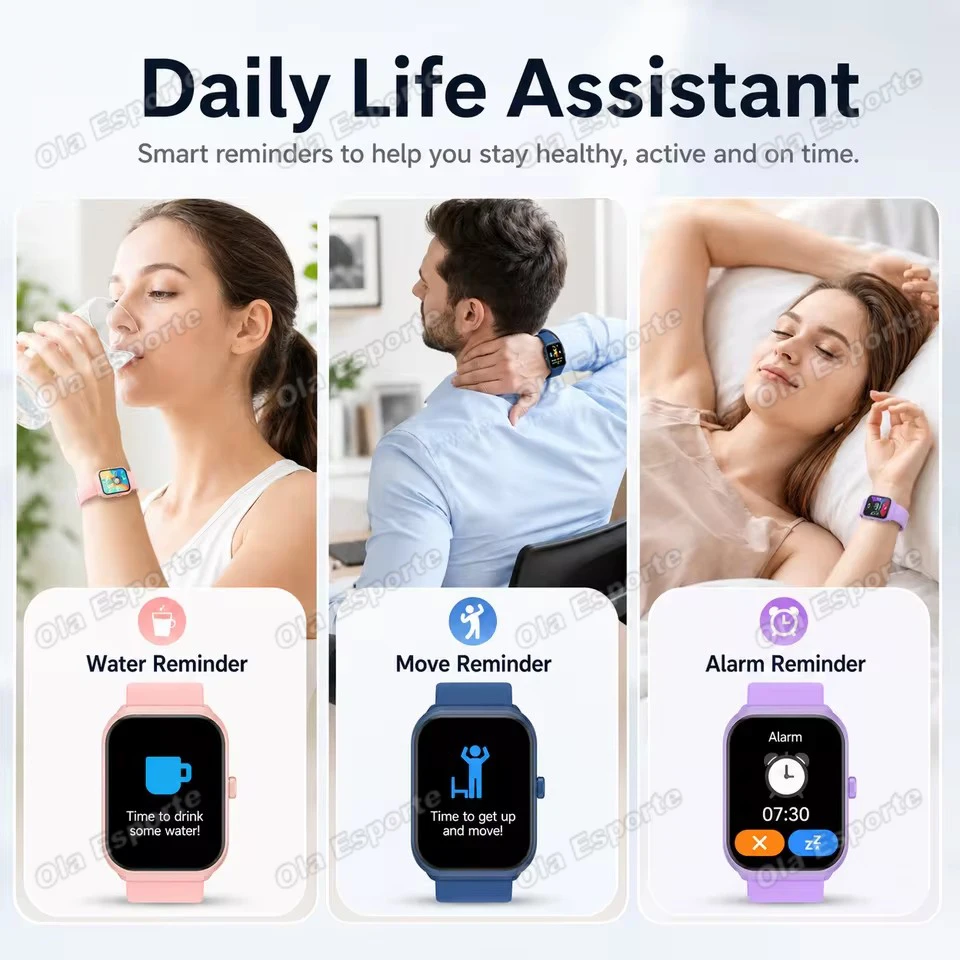 Men Women Smart Watch 2.01'' Waterproof Fitness Sport Watch Answer Call Sleep Sport Pedometer Information Alerts Smartwatch Ht30 photo 5