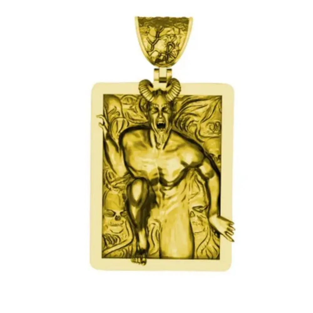 Hip Hop Fashion Stainless Steel Necklace Personality Punk Retro Demon Skull Pendant Necklace For Trendy Men Women photo 2