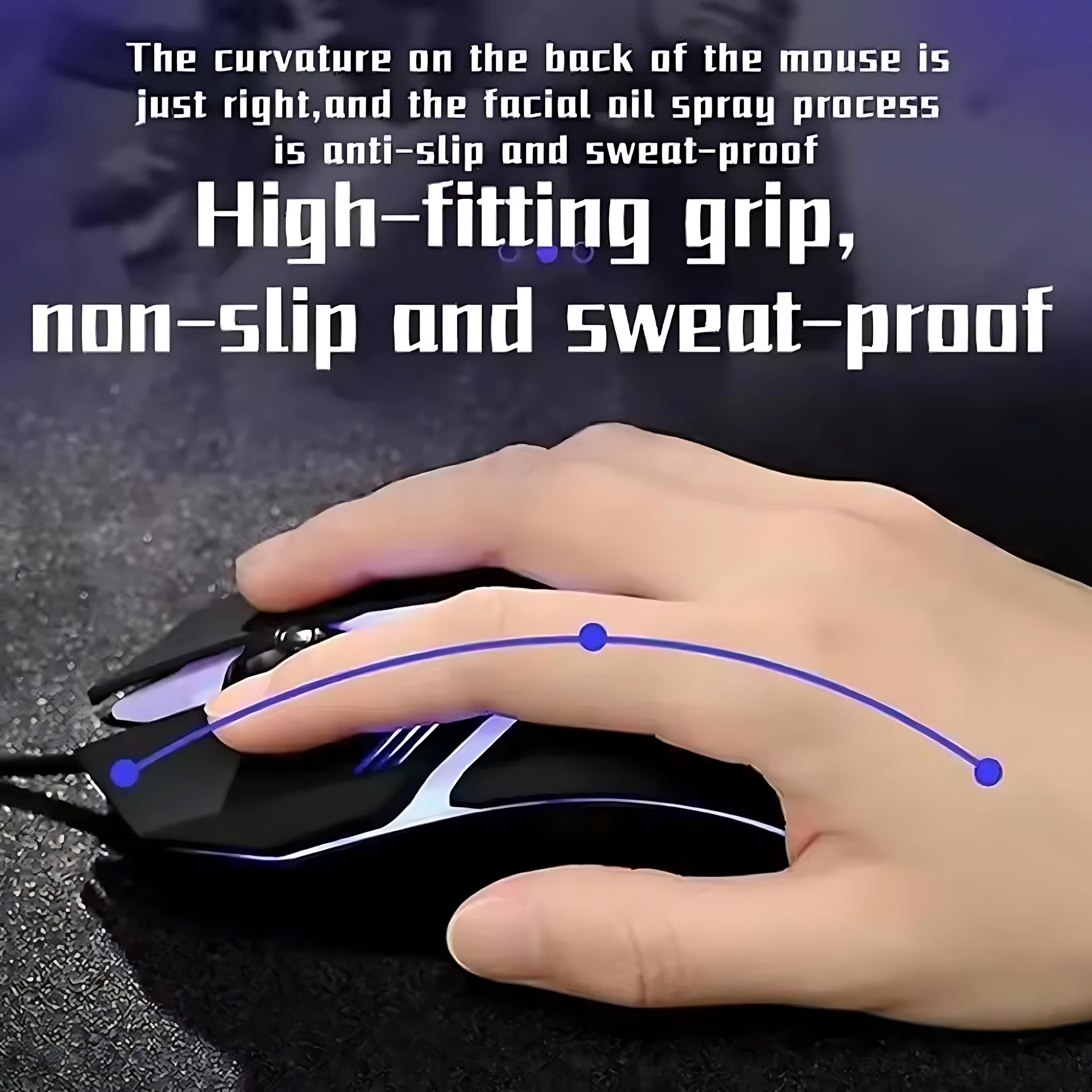 Rainbow Backlit Wired Keyboard and Mouse,Floating Keycap Strong, Wear-resistant, Comfortable Feel Keyboard for Business Office photo 5
