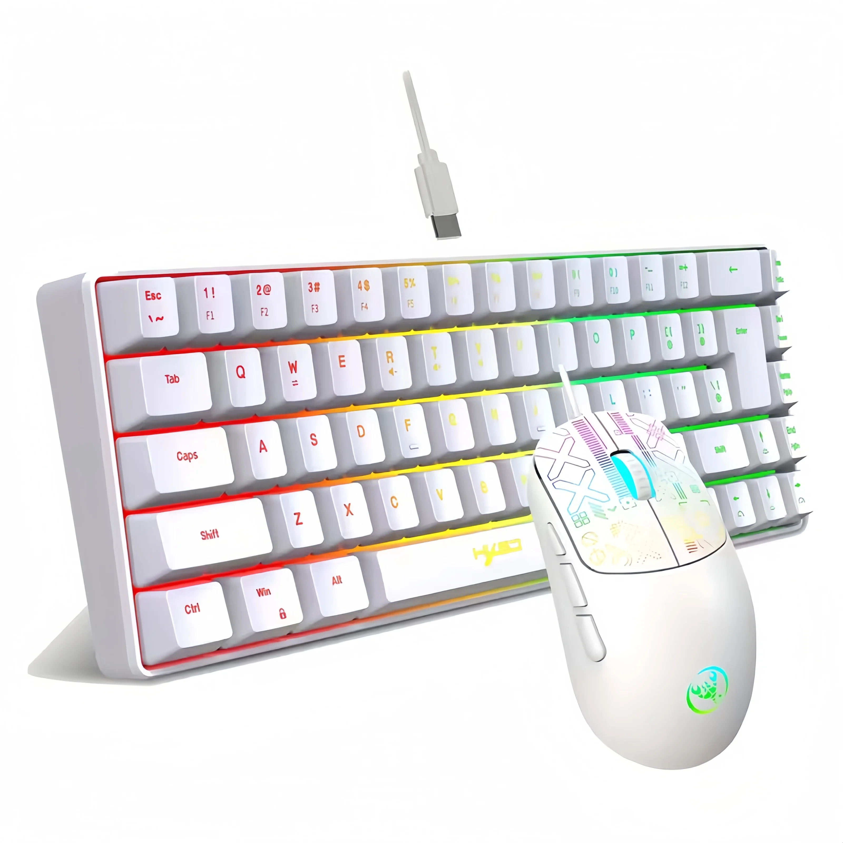 RGB Backlit Wired Gaming Keyboard Mouse Combo (68-Key) photo 2