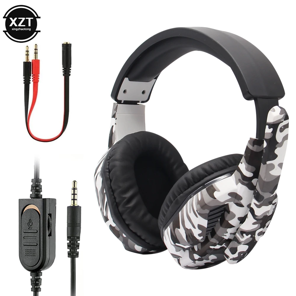 Camouflage Gaming Headset 3.5mm AUX Jack Wired Headphones Gamer Cool Game Headphone With Microphone ForPS4 ForXbox One PC Phone photo 3