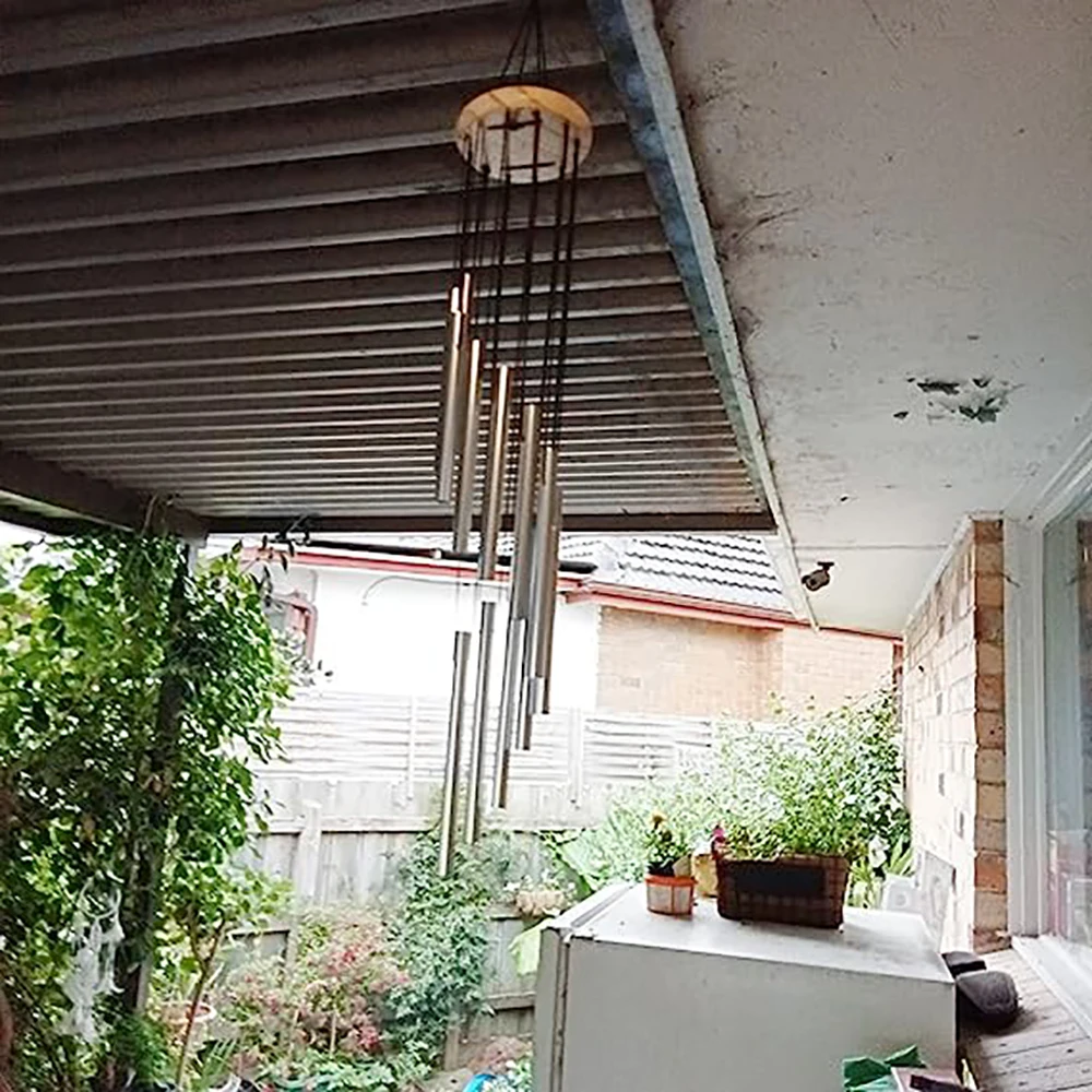 1piece 12 Tubes Aluminum Alloy Wind Chimes with Hook Gold/silver Bells for Outside Home Wedding Party Memorial Decoration Gifts photo 5
