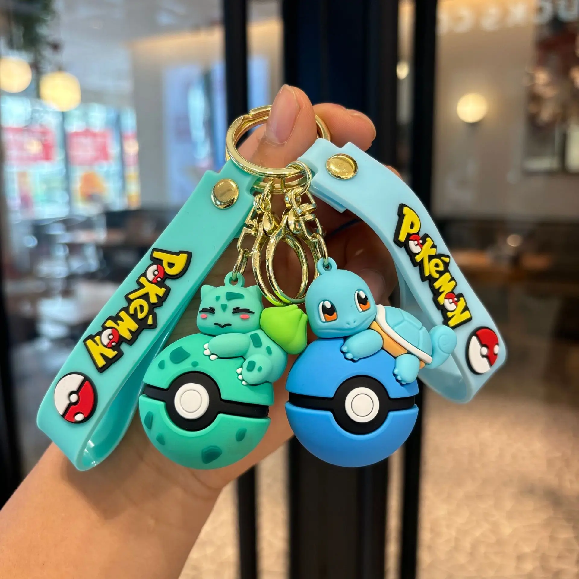 Pokémon Poké Ball Keychain Set, Pikachu Eevee Charmander figure Keychain, Anime Collectible Key Ring for Bag Backpack Gift photo 1