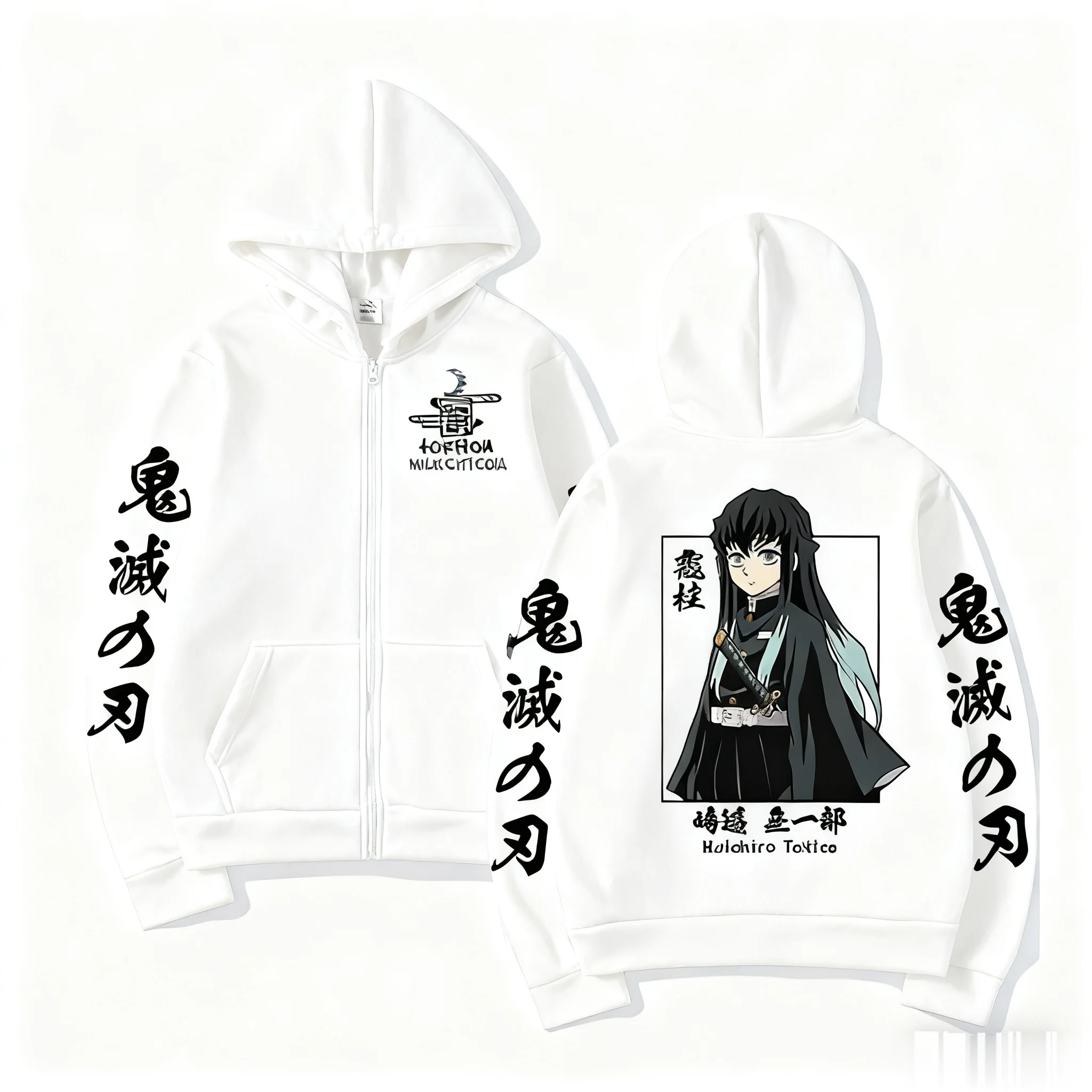 Demon Slayer Muichiro Tokit Hoodie Anime Jacket Zip Up Casual Tops Streetwear 2026 Autumn Winter Long Sleeve Pullover Men Women photo 5