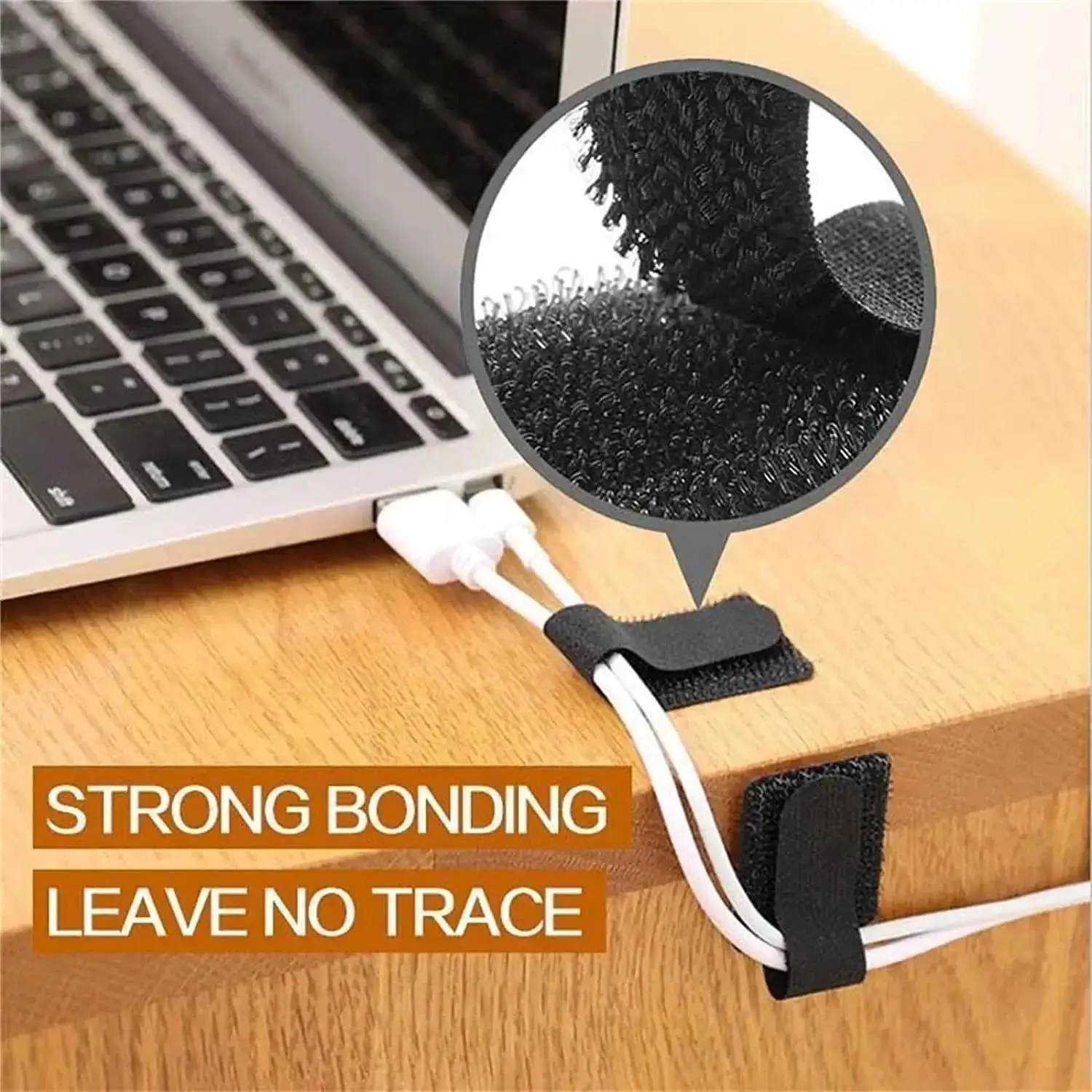 Reusable Cable Ties Fastening Wire Organizer Cord Rope Holder Self Adhesive Adjustable Cord Organizer Straps Desk Management photo 2