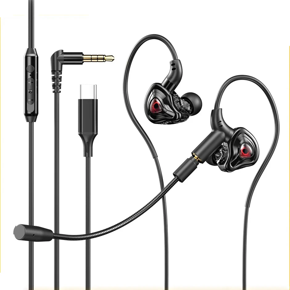 EARDECO Gaming Earbuds HD Mic Wired Headphones Bass HIFI Wired Earphone Headphone Headset Earhook Auriculares Noise Reduction photo 1