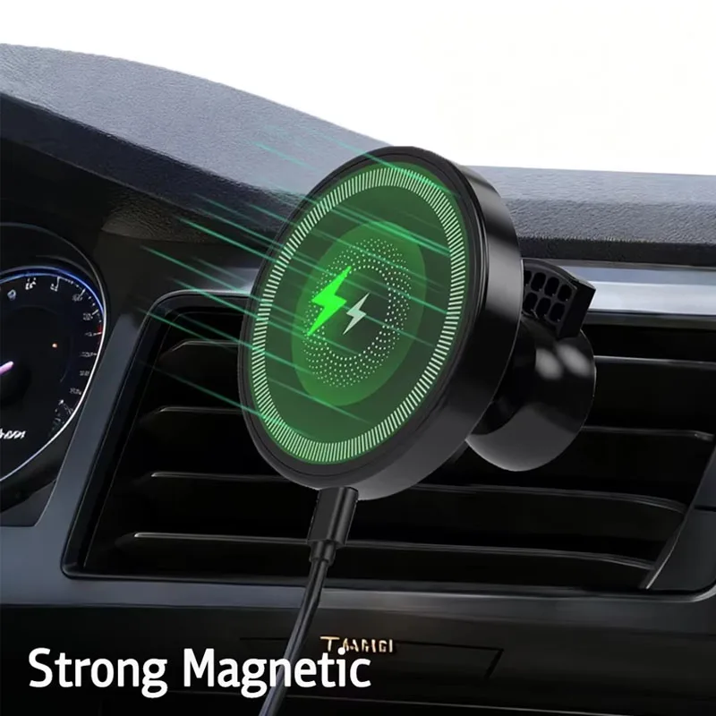 Car For Magsafe 30W Wireless Charger Air Vent Phone Holder Stand For iPhone 17~12 Samsung Xiaomi Fast Charging Cellphone Bracket photo 1