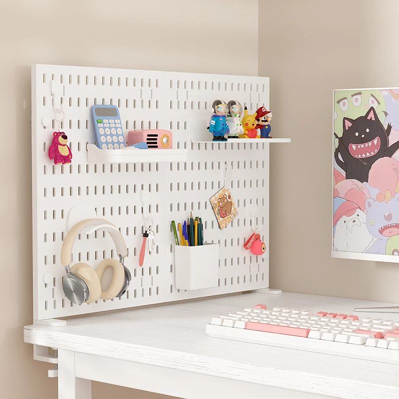 No Drill Desktop Pegboard Rack Gaming Room Organizer For Controllers Headphones Switch Figurine Stationery Storage photo 5