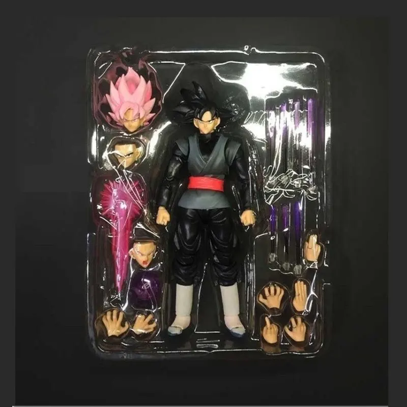 KO SHF Dragon Ball Goku Black Zamasu Goku Super Saiyan Rose Goku Articulated Action Figure Full Accessories Anime Model Toy Gift photo 5