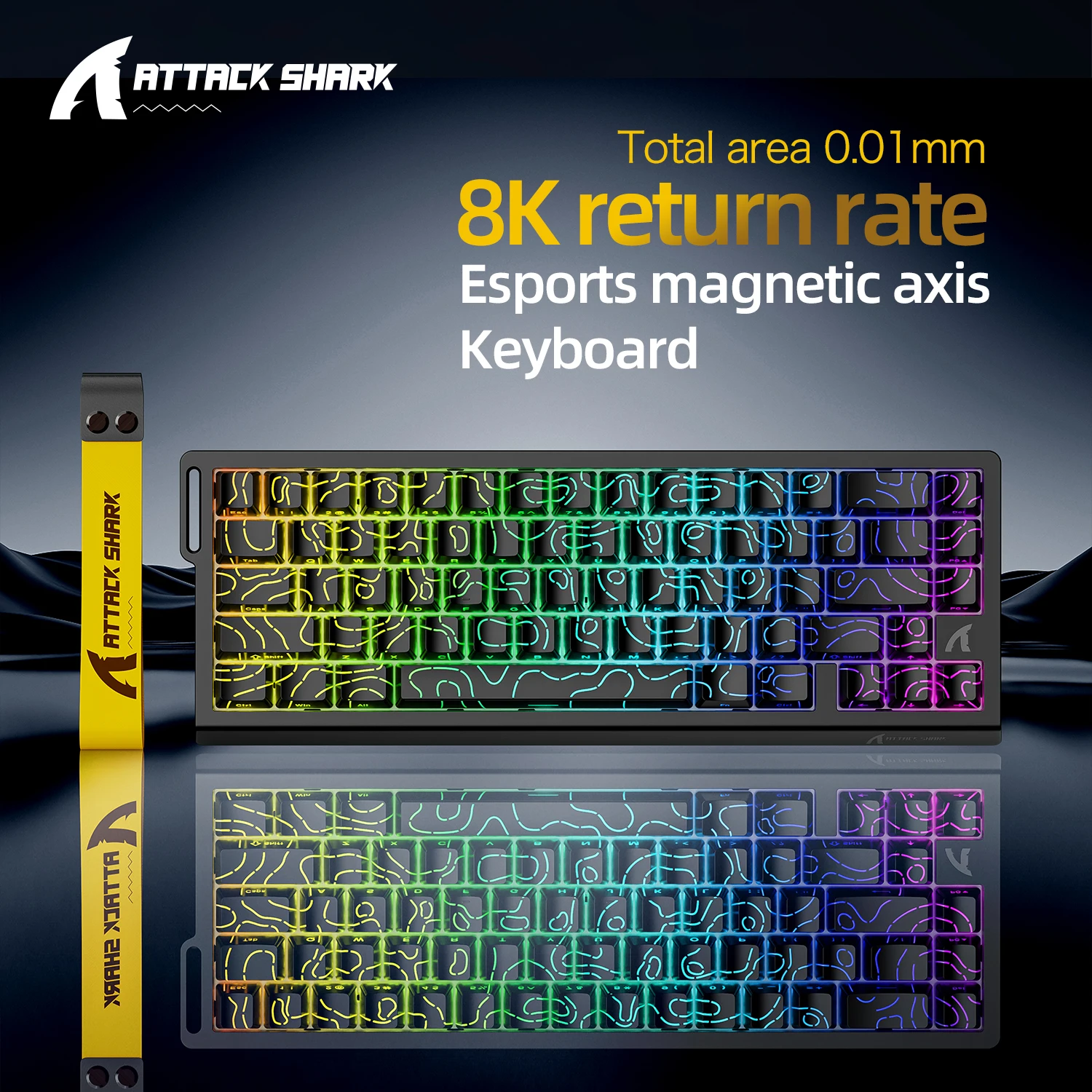 ATTACK SHARK X68HE X68Pro He Magnetic Mechanical Keyboard for Pro Gaming 0.01mm Rapid Trigg 8000Hz SOCD/Rs 0.125ms 128K Rate photo 2