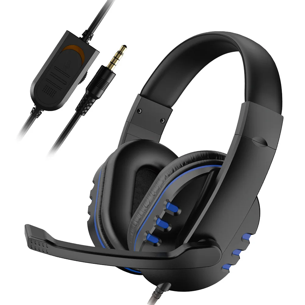 Headphones 3.5mm Wired Gaming Headset Earphones Music For PS4 Play Station 4 Game PC Chat Computer With Microphone photo 1