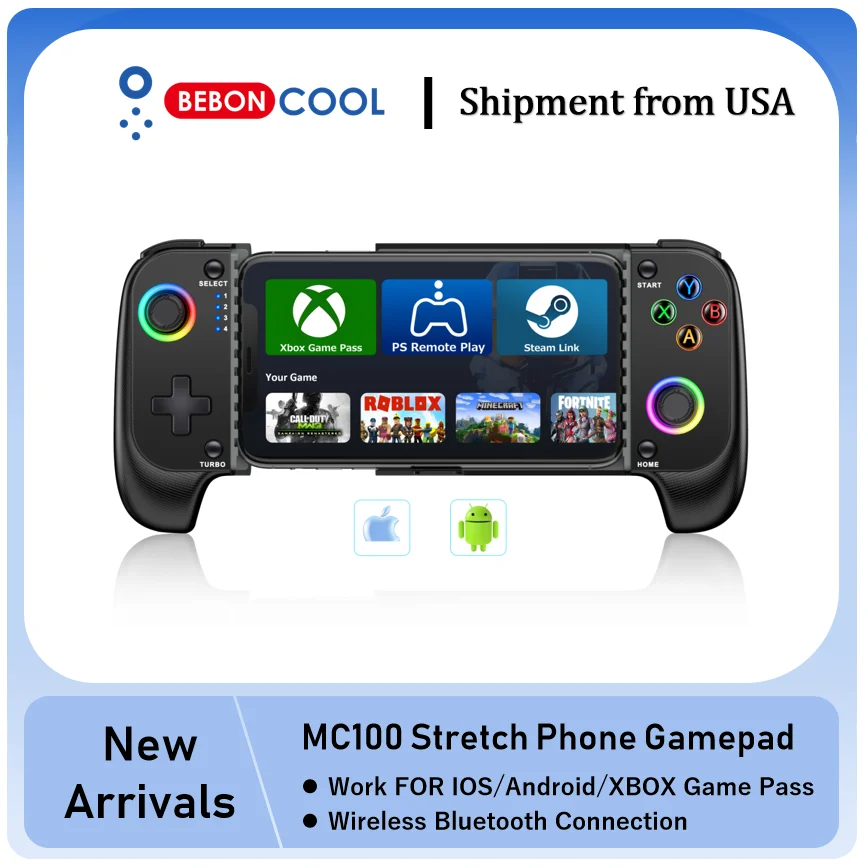BEBONCOOL MC100 Gamepad Telescopic For Apple IOS Android PUBG COD Stretch Wireless Bluetooth Phone Game Controller Joystick photo 1