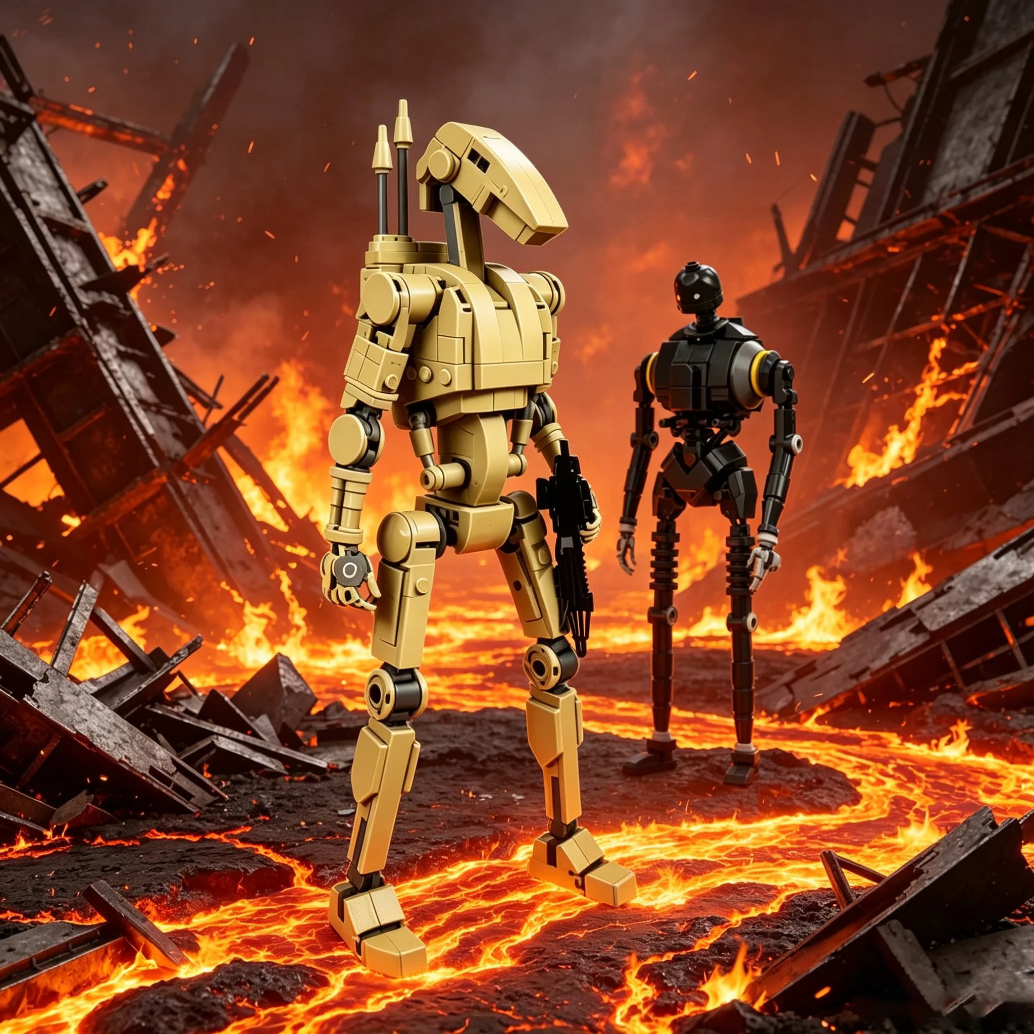 Sci-Fi Combat Droid Model Kit, MOC Building Robot Figure, Detailed Collectible Display Set photo 1