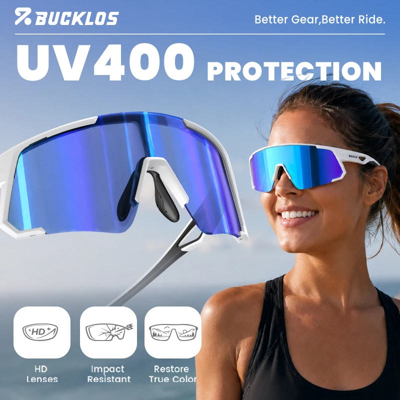 BUCKLOS Polarized Cycling Glasses UV400 Outdoor Sports Sunglasses Men Women MTB Cycling Goggles Road Bike Eyewear photo 2