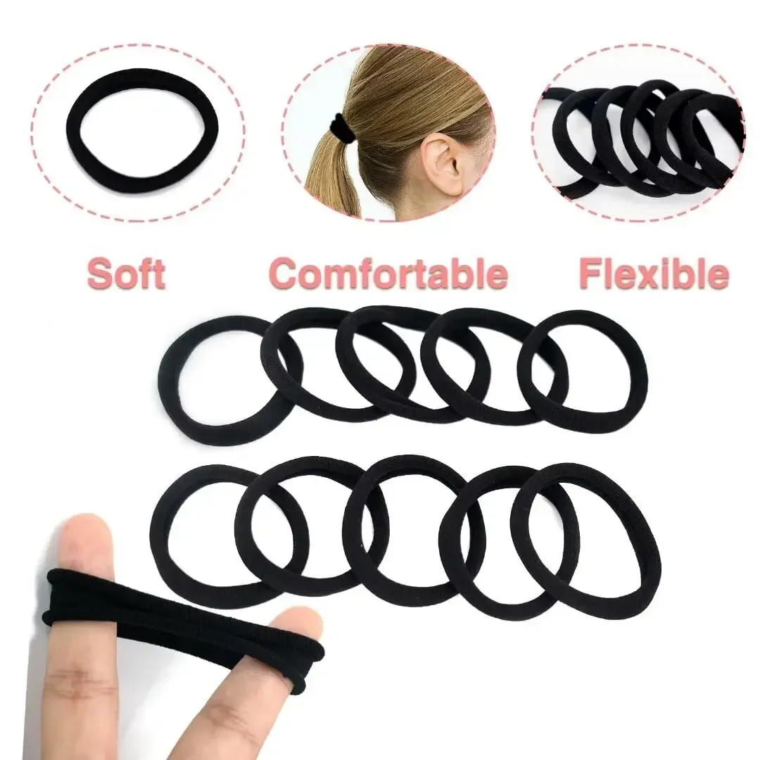 30-200 pieces of women's hair accessories, basic headband, headband tie, ponytail holder, simple and fashionable nylon photo 4