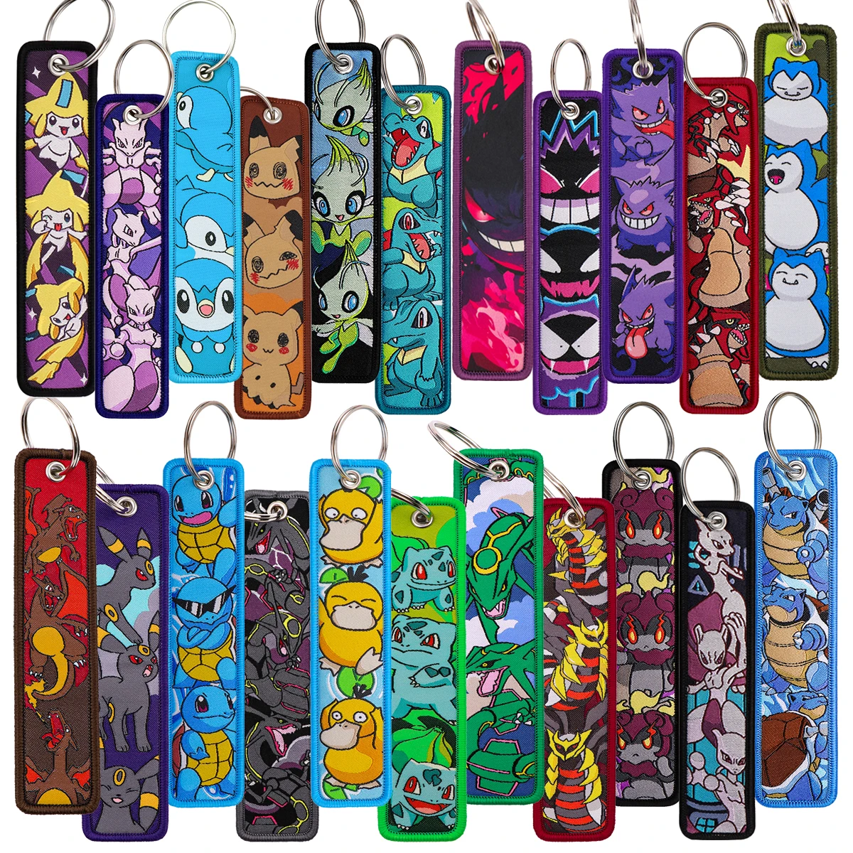 Japanese Anime Elf Monsters Keychain for Cars Backpack Key Holders Embroidery Keyrings Key Tag Jet Tag Accessories Gifts 1pcs photo 1