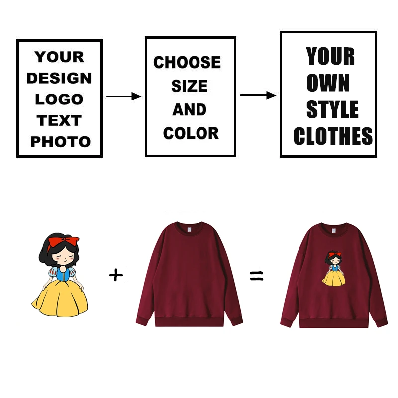 Customized Sweatshirts Custom Hoodie Overalls Brand Design Unisex Working Clothes Oversize Sweatshirt Logo Print Anime Pullover photo 2