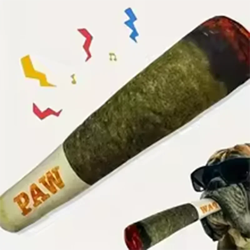 Realistic Cigar-Shaped Talking Dog Toy, Plush Chew Toy, Built-in Sound Module, Fun Interactive Pet Toy photo 3