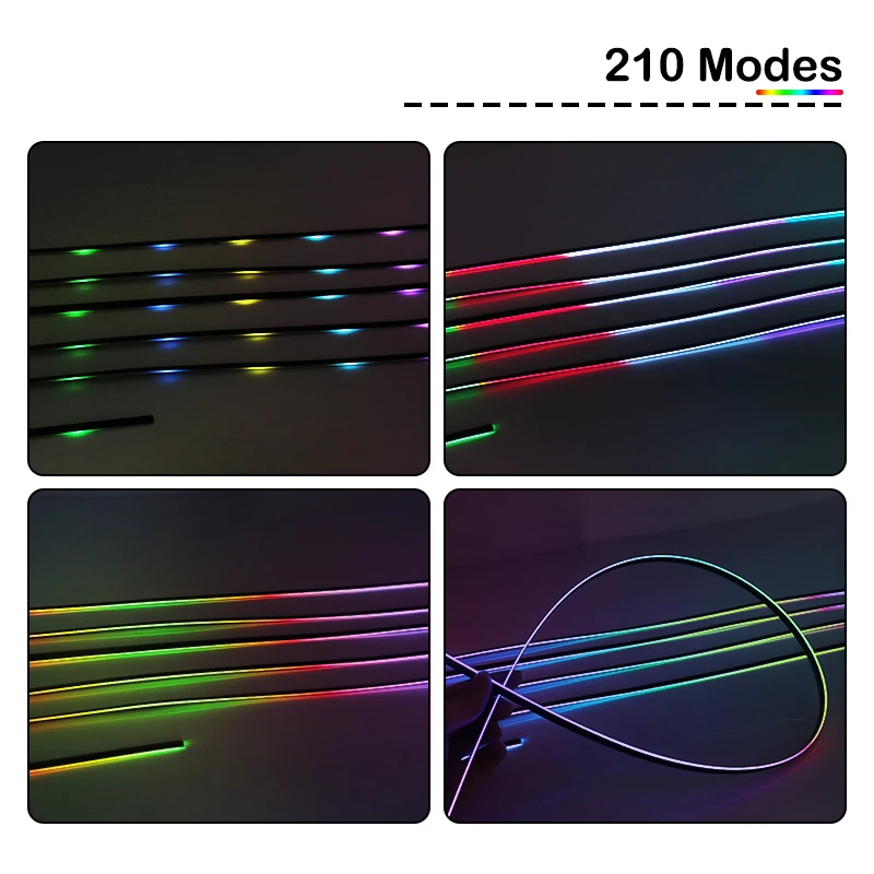 Full Color Streamer Car Ambient Lights RGB 64 Color Universal LED Interior Hidden Acrylic Strip Symphony Atmosphere Lamp photo 3