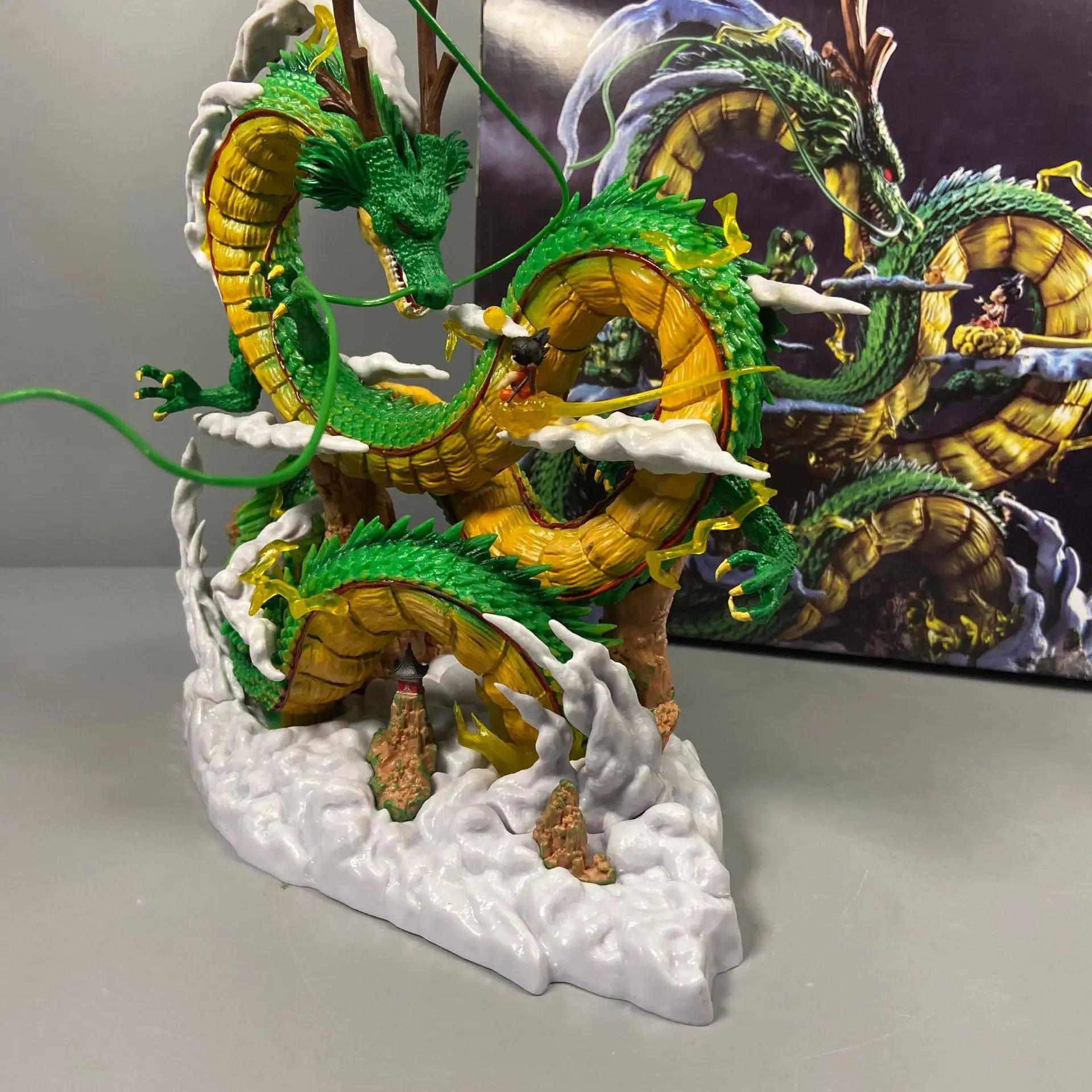 24cm Dragon Ball Anime Figure Shenron Figure Goku And Shenron Figurine Model Pvc Statue Doll Collection Room Toy Gifts photo 3