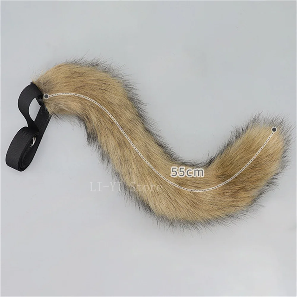14 Colors Handmade Cat Tail with Adjustable Belt Plush Furry Tail Anime Convention Cosplay Prop Halloween Costume Accessories photo 6