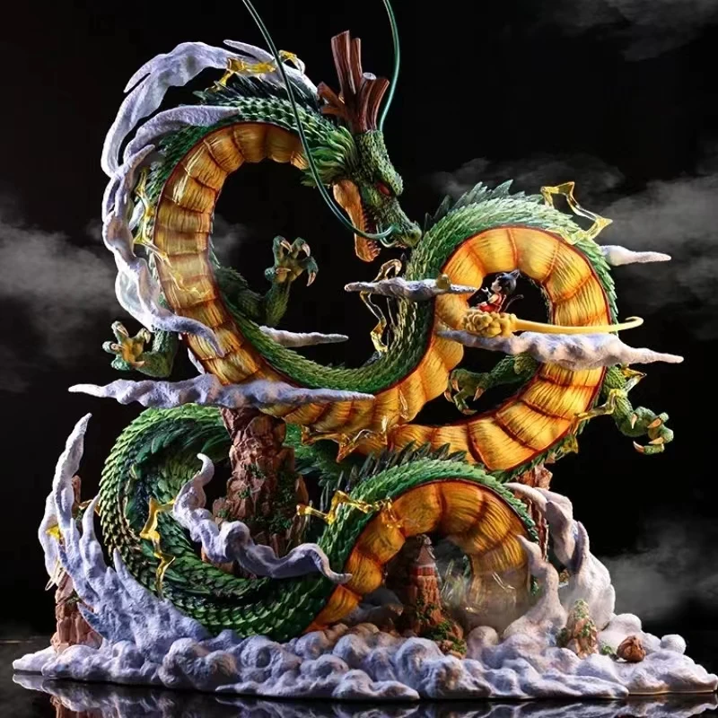 24cm Dragon Ball Anime Figure Shenron Figure Goku And Shenron Figurine Model Pvc Statue Doll Collection Room Toy Gifts photo 1