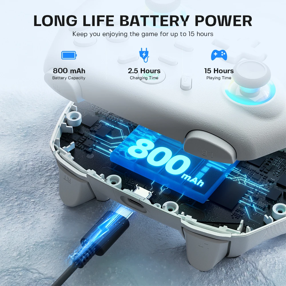 ECHTPower PC Game Controller with Hall Effect Joysticks (Zero Drift), Durable Hair Triggers & Adjustable Vibration – Wired Gamin photo 5