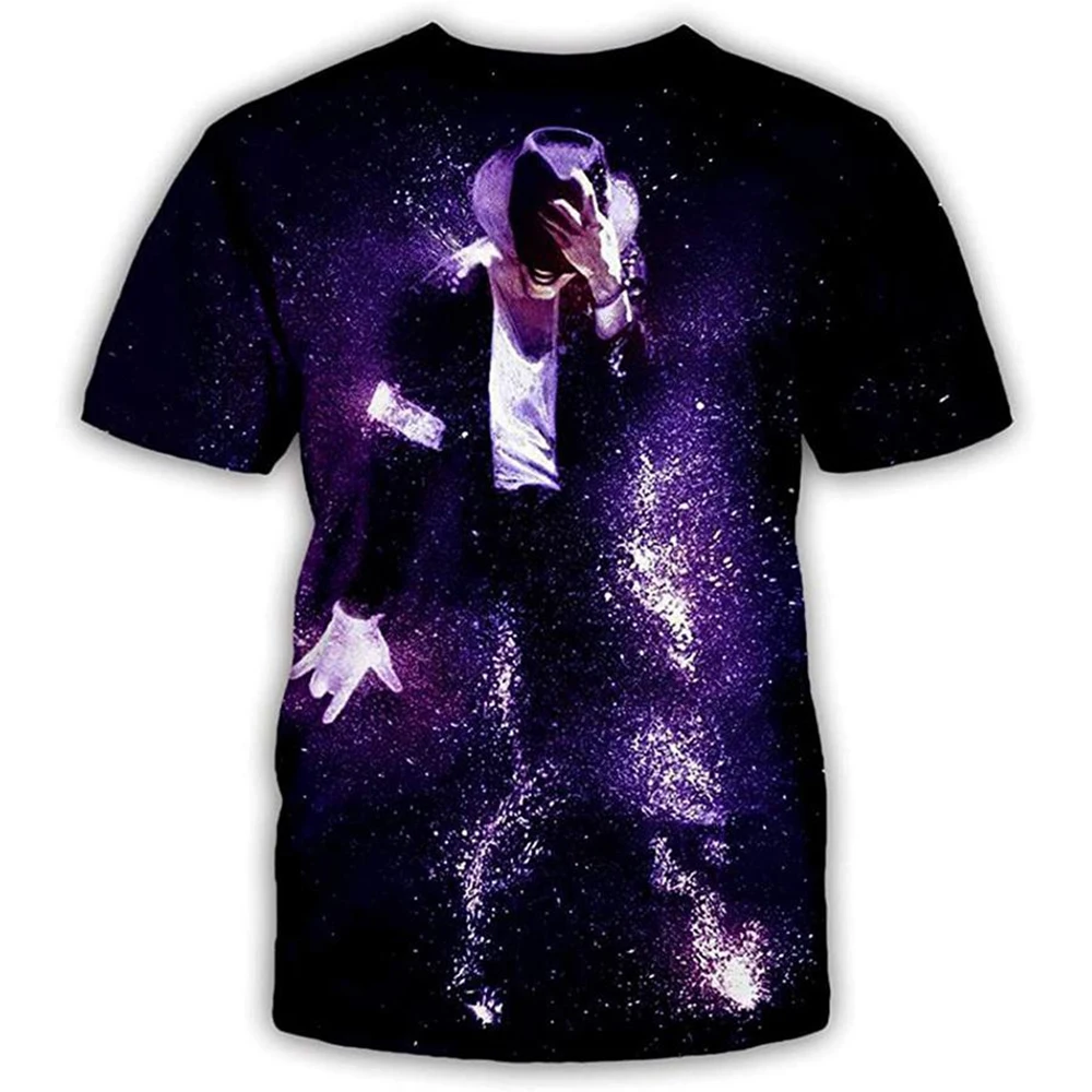 Summer fashion Michael Jackson hip-hop singer retro cool casual men Harajuku streetwear short sleeved photo 6